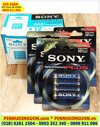 COMBO 12vỉ=48viên (vỉ 4viên) Pin AAA 1.5v Sony Alkaline Plus LR03 AM4 Extra Power  _Giá chỉ 528.000đ/Hộp